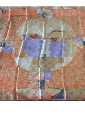 Elaine Gold For XIIX Collection Ltd. Silk Abstract Geometric Modernist Scarf